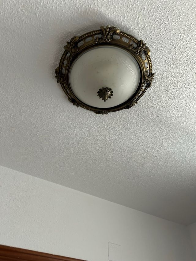 Lampara techo bronce y cristal