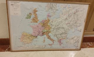 Mapa antiguo doble cara España y Europa (1986)