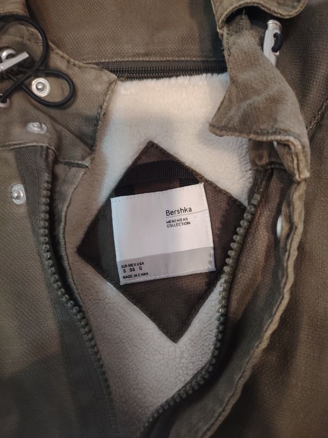 Cazadora militar verde oliva, 3 /4, estilo militar