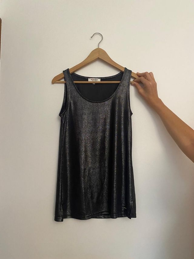 Top Morgan plata brillante