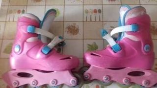 Casco y Patines infantiles rosa