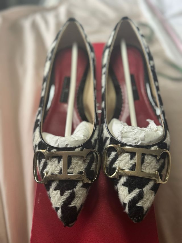 Zapatos planos Carolina H - pata de gallo