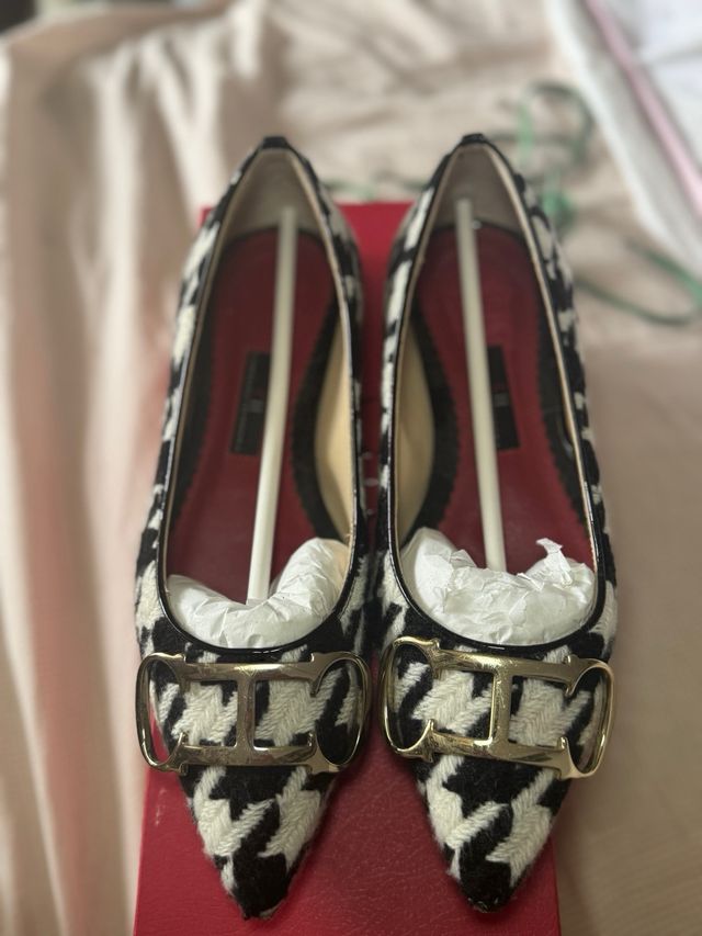 Zapatos planos Carolina H - pata de gallo