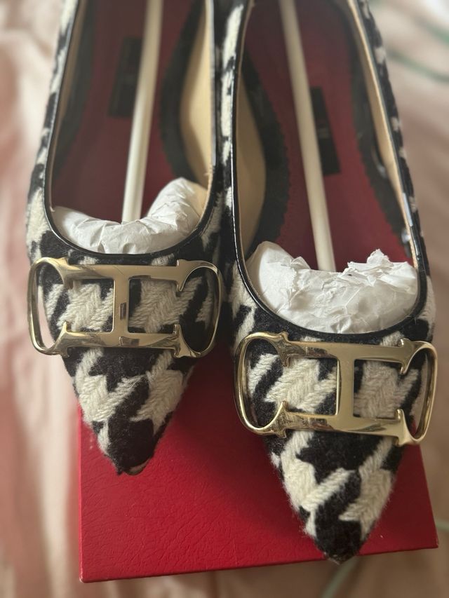 Zapatos planos Carolina H - pata de gallo