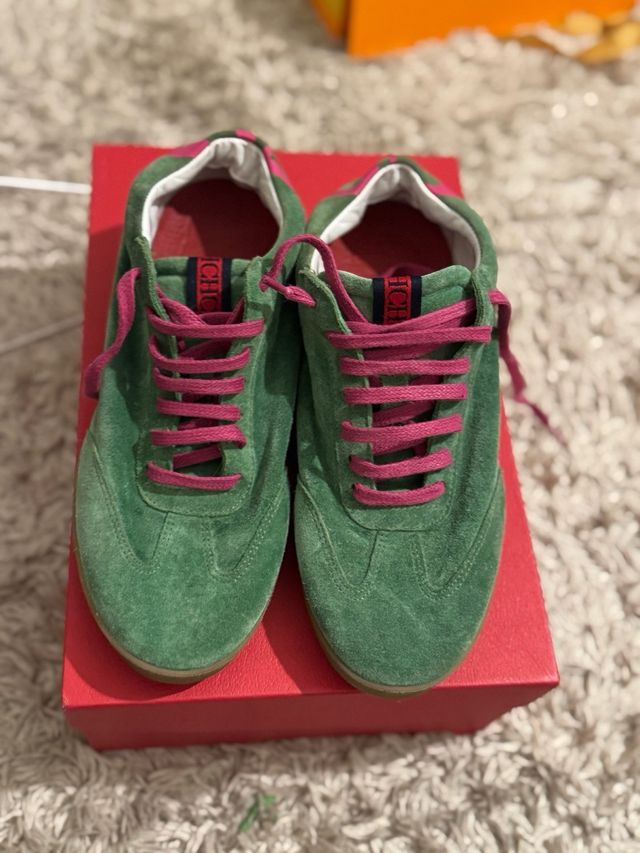 Zapatillas Carolina Herrera ante verde 37