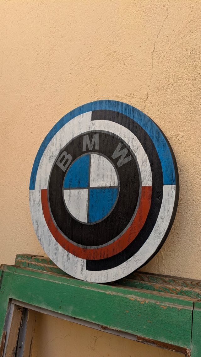 Cartel BMW madera - Decoración
