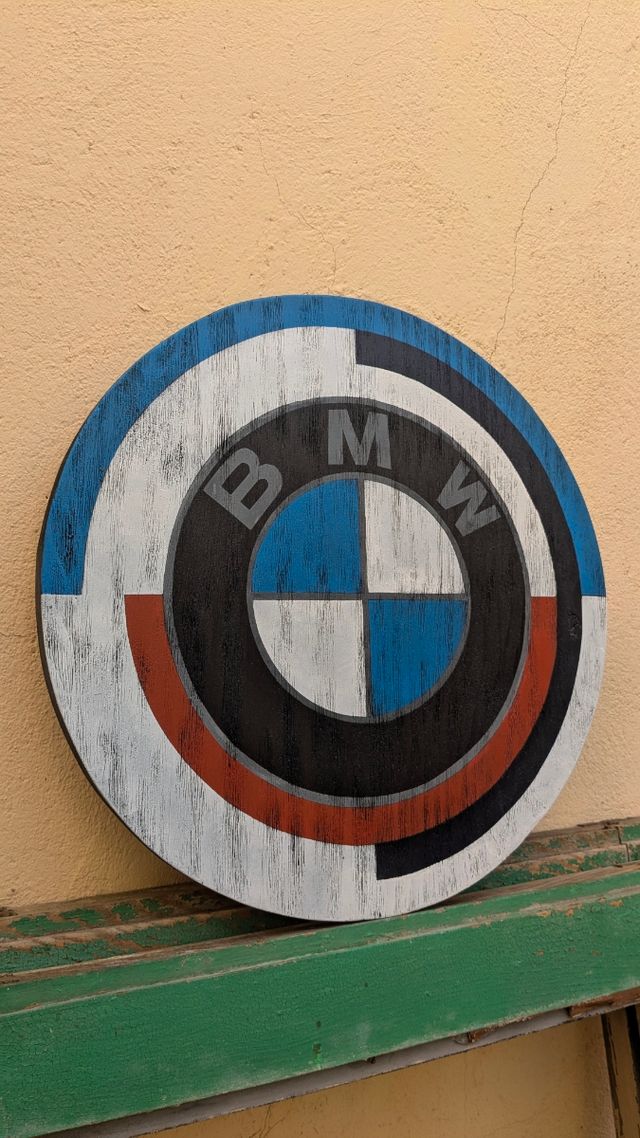 Cartel BMW madera - Decoración