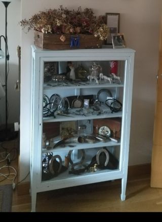 Vitrina antigua azul - Mueble exposición