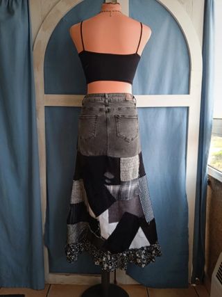 Falda maxi patchwork