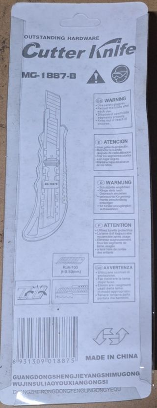 Cutters metálicos de 18 mm. NUEVOS a estrenar.