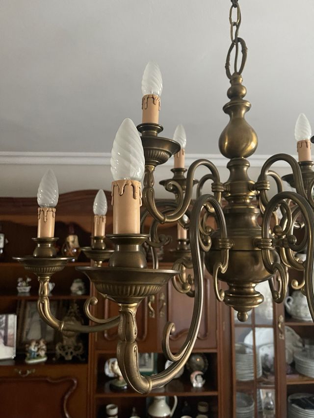 Candeliere a soffitto 10 luci dorato