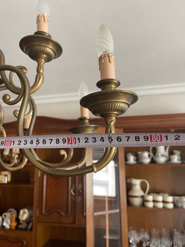 Candeliere a soffitto 10 luci dorato