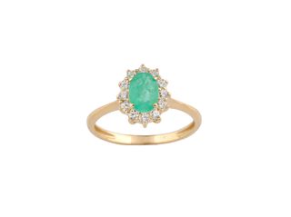 anillo oro 18k con piedra con circonita t. 15 (17,52 mm)