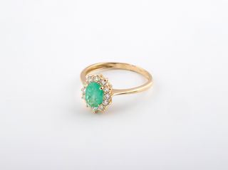 anillo oro 18k con piedra con circonita t. 15 (17,52 mm)