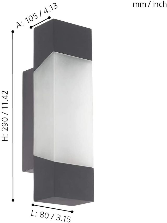 Lámpara aplique pared EGLO GORZANO LED exterior