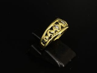 anillo oro 18k con piedra con circonita