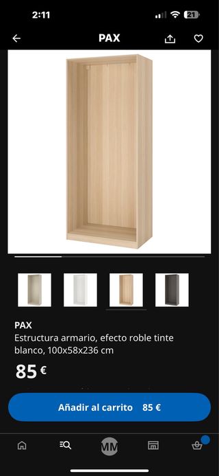 Estructura armario PAX 100x58x236cm