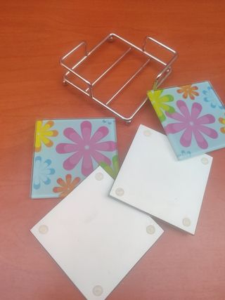 Juego posavasos vidrio alta calidad 