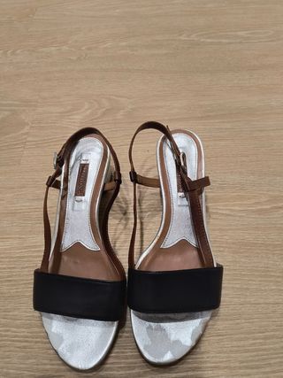 Sandalias Lotusse tacón - marrón plata