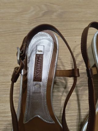 Sandalias Lotusse tacón - marrón plata