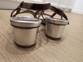 Sandalias Lotusse tacón - marrón plata
