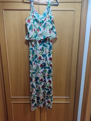 Vestido largo estampado flores verano