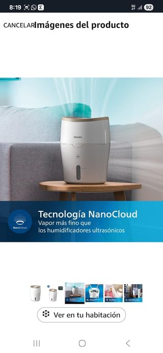 Humidificador Philips 2000 Serie - Blanco/Dorado.
