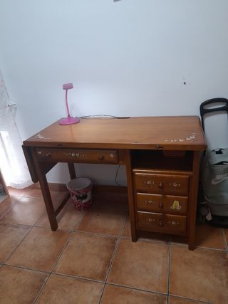 Cabecero cama mesita de noche y escritorio madera