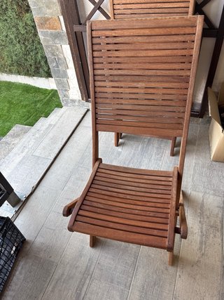4 Silla plegable de teca 4 silla de jardin