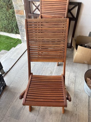 4 Silla plegable de teca 4 silla de jardin
