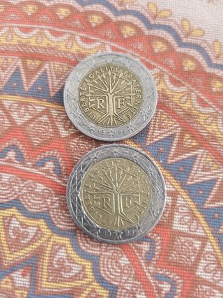 2 monedas 2 euros Francia