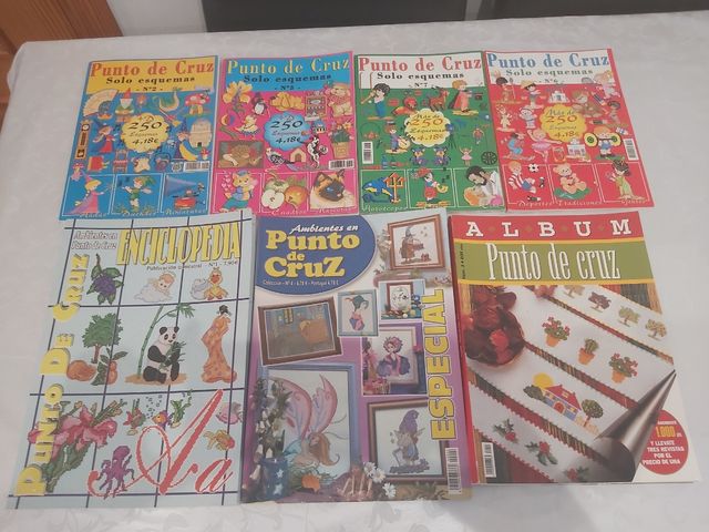Lote 7 Libros Punto de Cruz