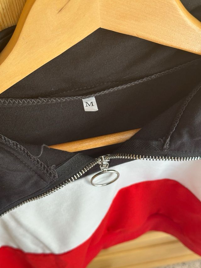 Sudadera corta tricolor