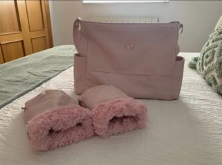 Bolso+Manoplas Uzturre bebé rosa