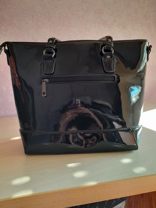 Borsa nera ricamata 37x28x13,5 cm