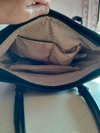 Borsa nera ricamata 37x28x13,5 cm