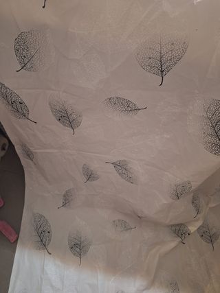 Baño Dosificador, cortina y vaso - hojas grises