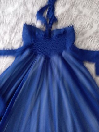 Vestido fiesta azul largo