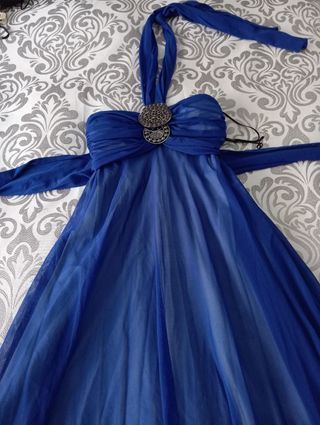 Vestido fiesta azul largo