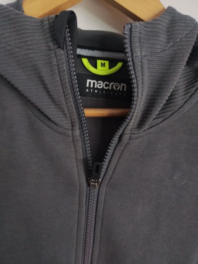 Sudadera con capucha gris Macron Talla M Poco uso!