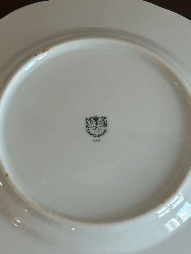 6 Piattini Dolce - Porcellana Rosa/Bianco