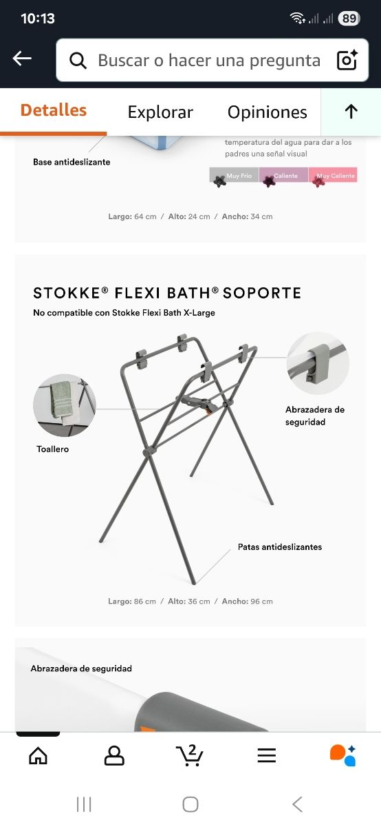 Bañera Stokke Flexi Bath con accesorios