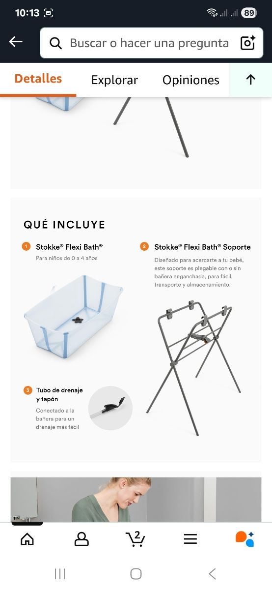 Bañera Stokke Flexi Bath con accesorios