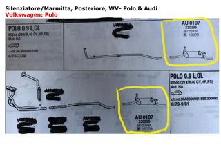 Silenciador trasero para Audi - Polo