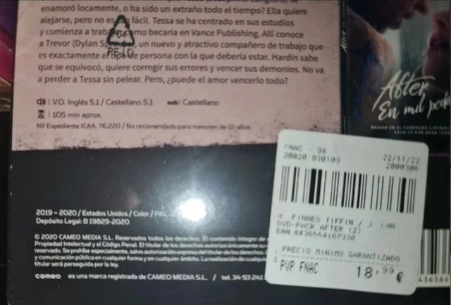 Pack After 1 y 2 DVD Nuevas