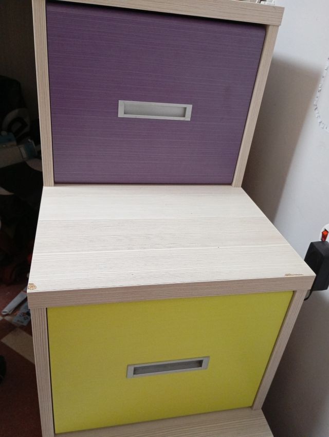 Litera/cama infantil morada-verde