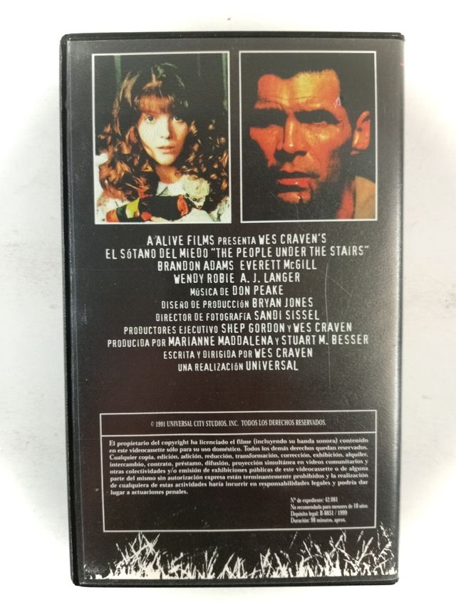 El sótano del miedo 1991 VHS Wes Craven