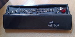 Collar y pulsera Lotus ❤️ Plata y rojo