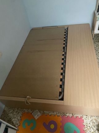 Cama juvenil con canapé - madera beige