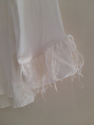Blusa blanca plumas - Zara